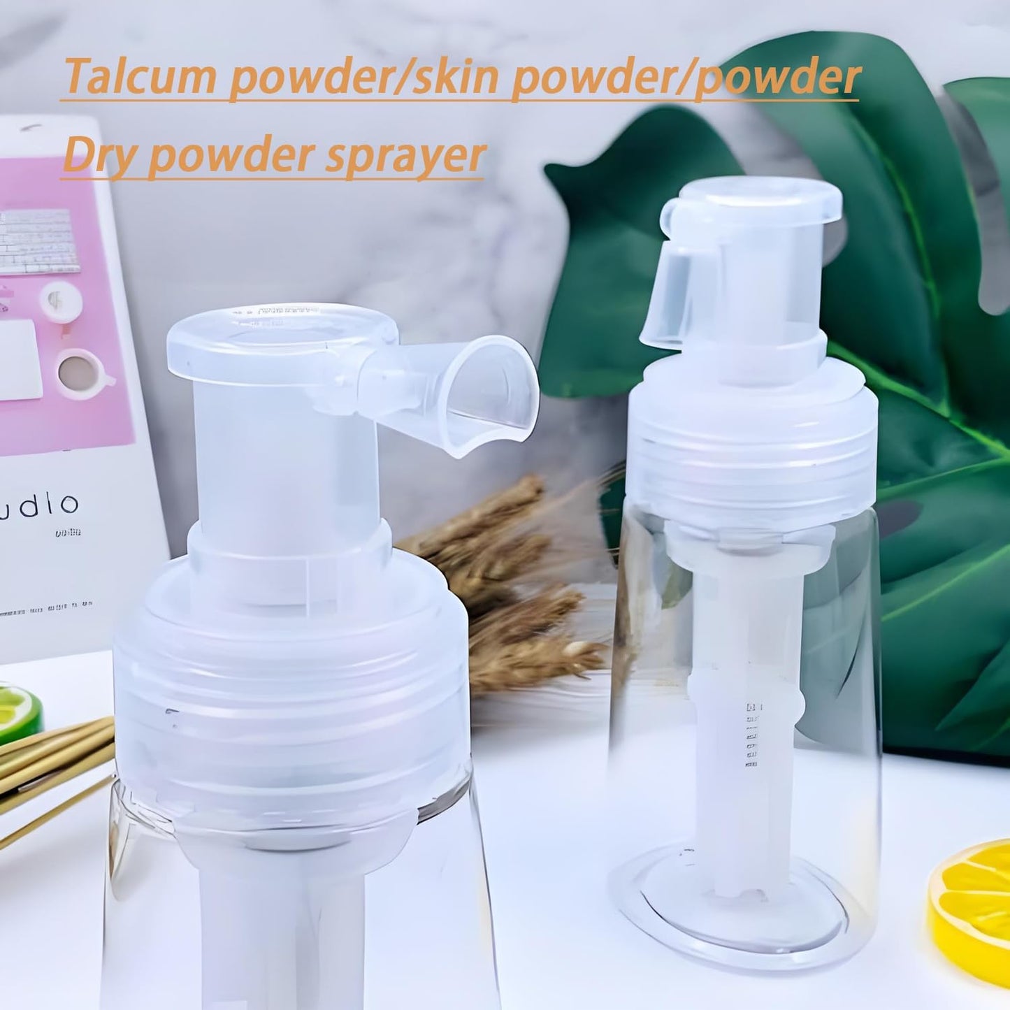 Portable Detachable Travel Spray Bottle Container Barber Powder Bottle Spray - for Applying Talc and Powder -, Refillable Hair Fiber Applicator for Hair Salon, Home, Beauty, 3.7oz/110ml