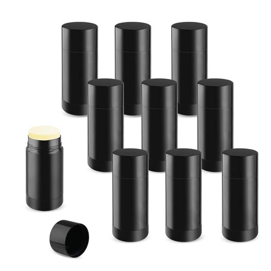 Empty Containers - 10 Pcs Bottom Fill DIY Refillable Tubes (Black, 15ml)