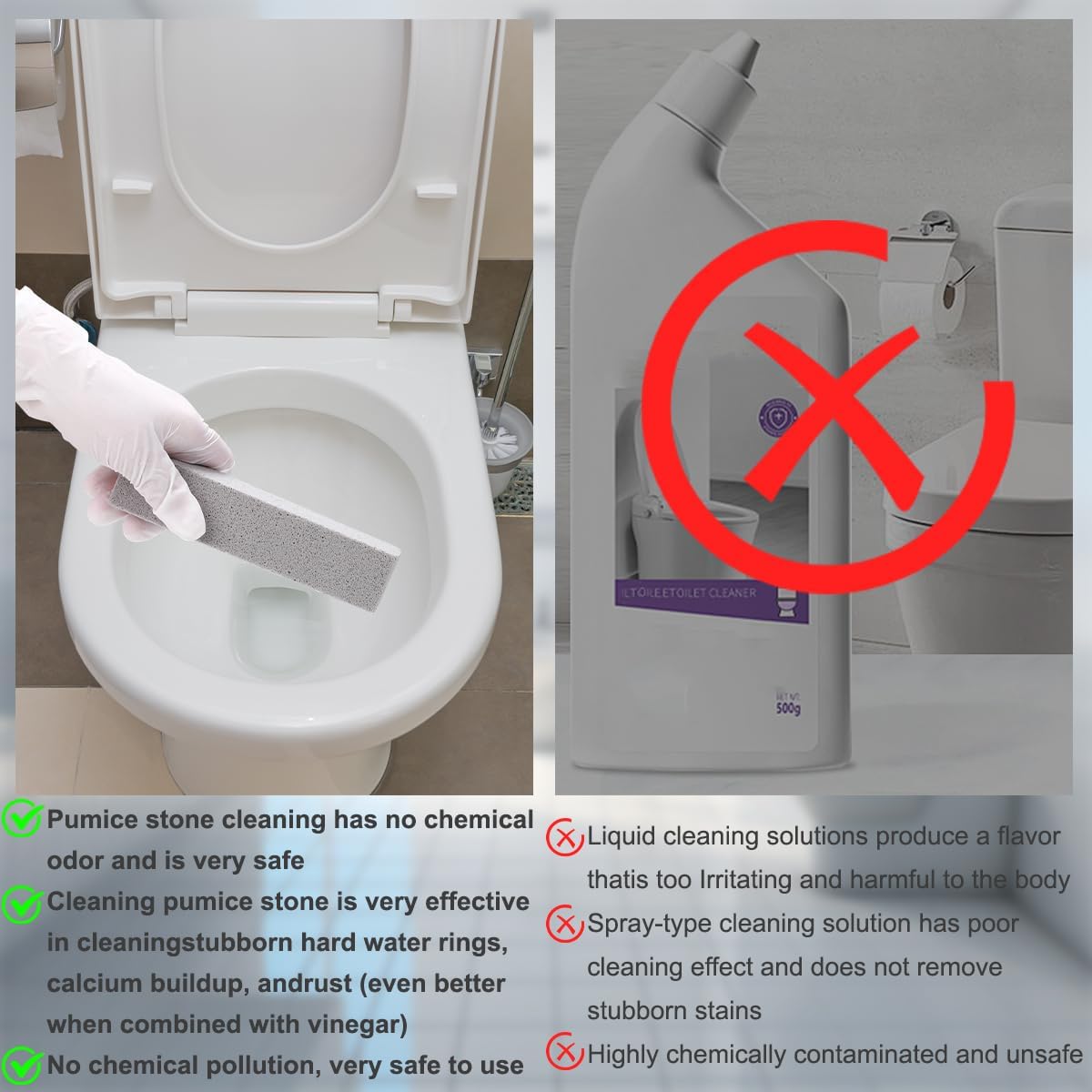 Herda 36 Pack Pumice Stone Toilet Bowl Cleaner, Powerfully Pumice Stone for Cleaning Hard Water Rings, Calcium Buildup, Rust, Pumice Stick for Toilets, Bathtubs, Grills, Swimming Pools, Sinks