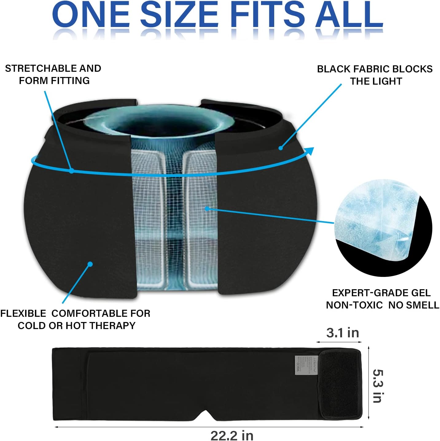 iTHERAU Migraine Ice Head Wrap, Headache Relief Hat & Migraine Cap Cold Compress, Migraine Relief Cap for Headache Eyes Mask for Puffy Eyes, Tension, Sinus & Stress Relief (2Packs)