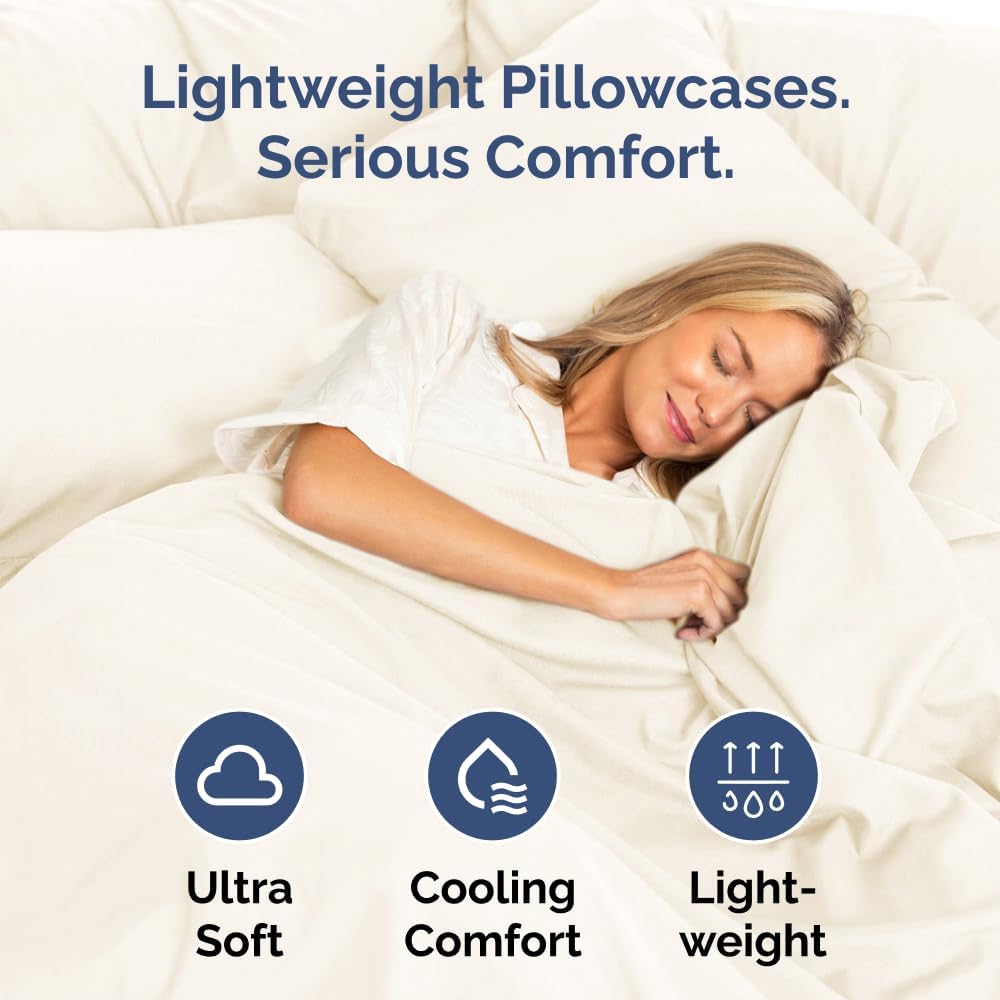 Standard Pillow Cases Set of 6 - Ultra Soft Hotel Quality Pillowcase Covers - Comfy, Cozy & Wrinkle Free - Shrink, Stain & Fade Resistant - Machine Washable Pillow Protectors - 6 Piece Set - Off White