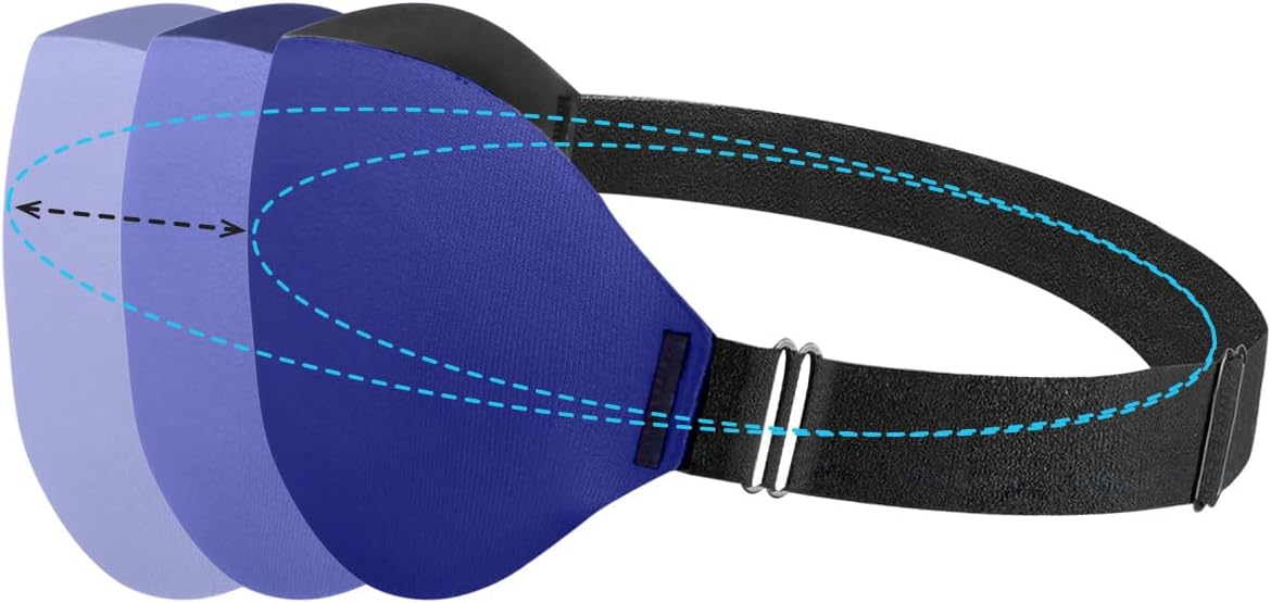 3D Sleep Mask for Side Sleepers – 100% Light Blocking Eye Mask for Sleeping, Zero Eye Pressure, Soft Breathable Memory Foam, Adjustable Strap for Travel, Men & Women (Blue)