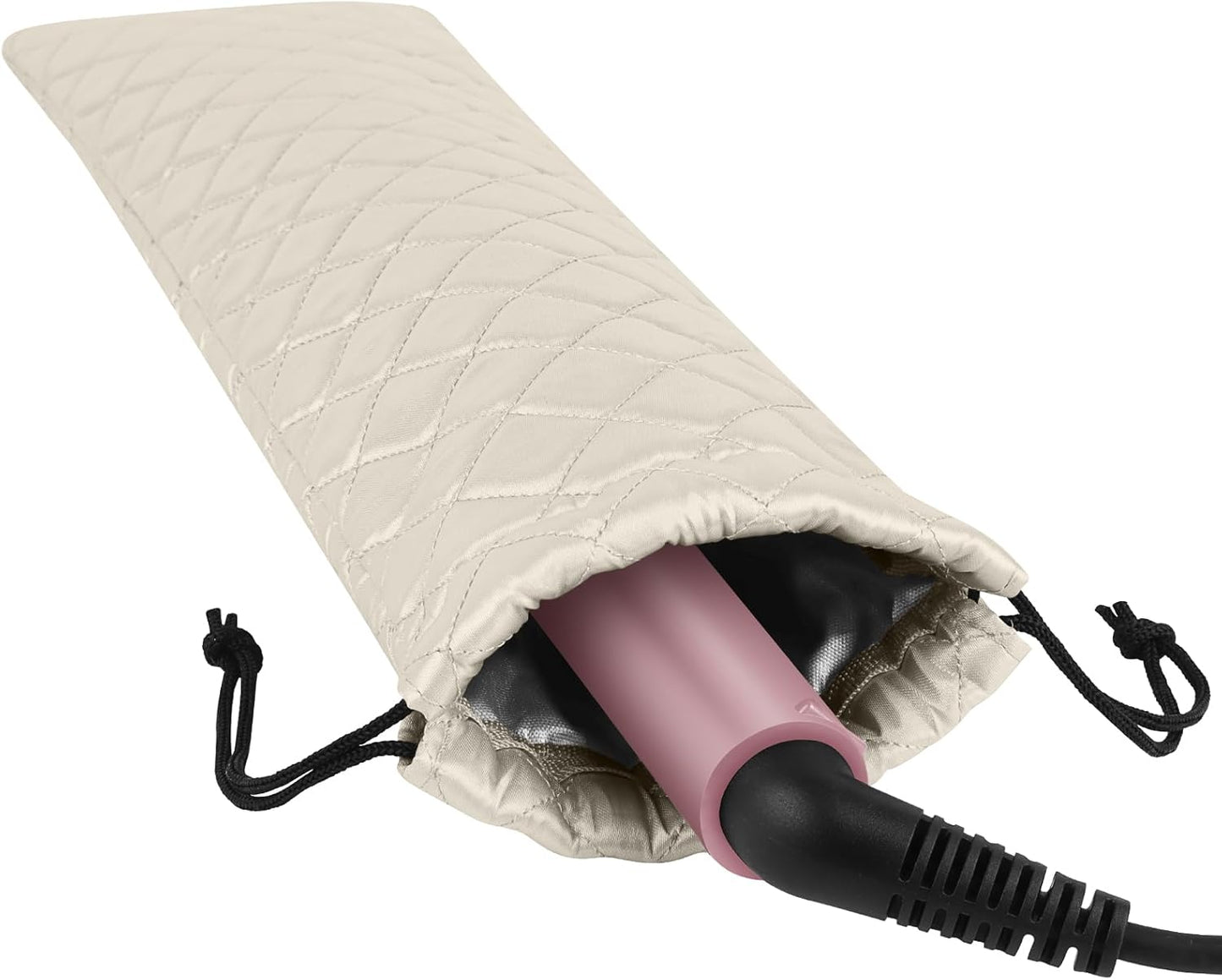 AMIJEAL Heat Resistant Hair Tools Organizer Bag Portable Travel Drawstring Storage Cover Pouch for Hair Straightening Irons, Curling Irons, Flat Irons and Hot Styling Tools(16" x 4.3")