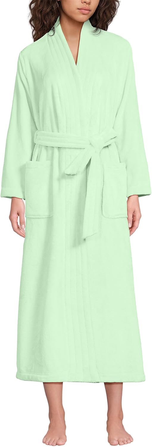 Lands' End Women's Cozy Plush Long Wrap Robe