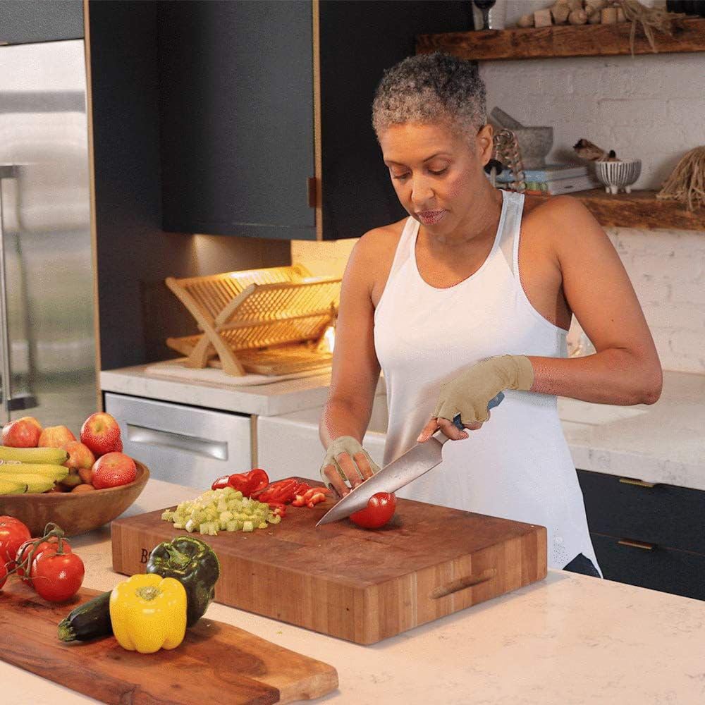 Copper Compression Arthritis Gloves | Fingerless Arthritis Carpal Tunnel Pain Relief for Men & Women | Hand Support Wrist Brace for Neuropathy, Rheumatoid, Tendonitis, Swelling, Crocheting Nude (XL)