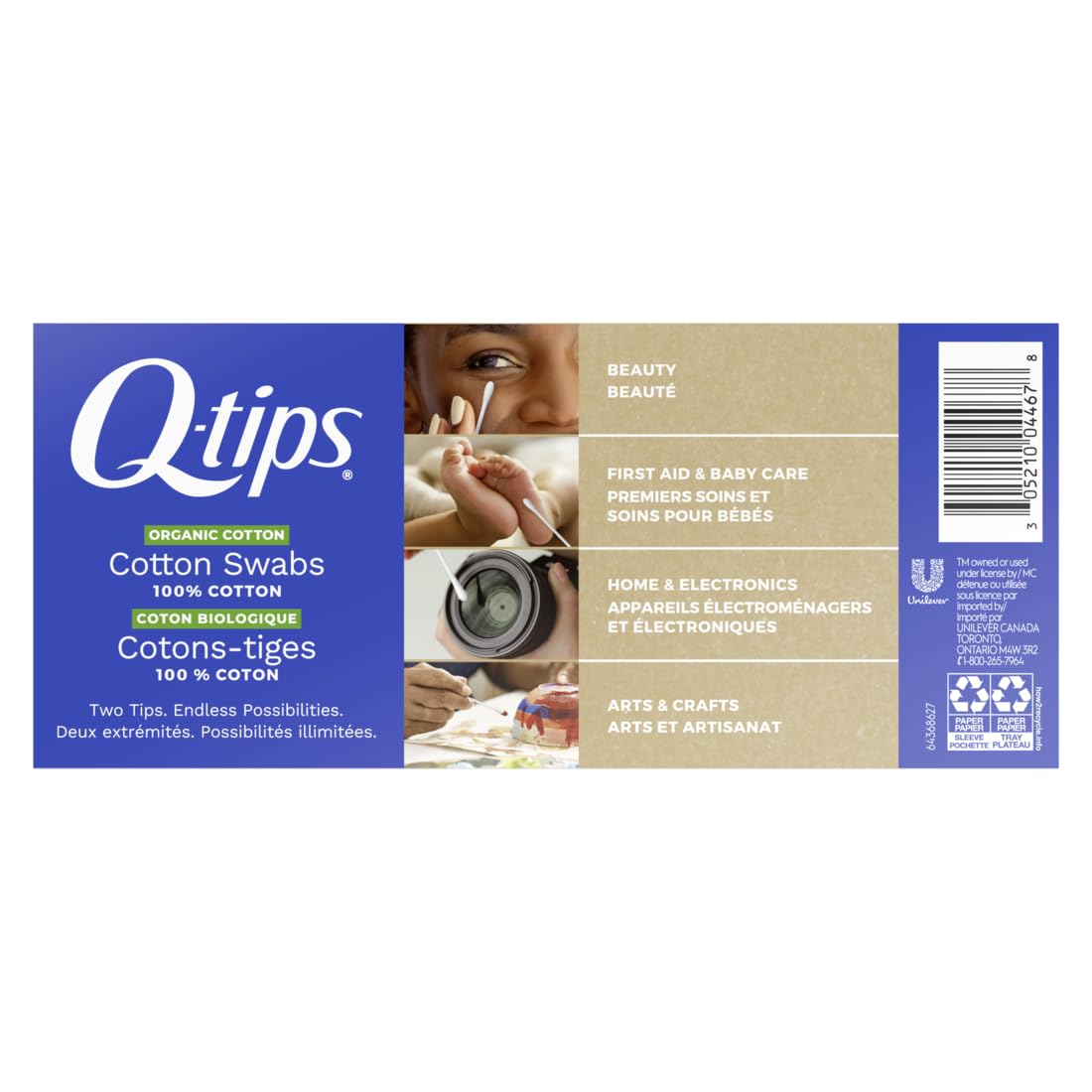 Q-tips Cotton Swabs Organic Swab Ultimate Home and Beauty Tool Made from Organic Cotton, 400 Count (4 Pack) 1600 total swabs