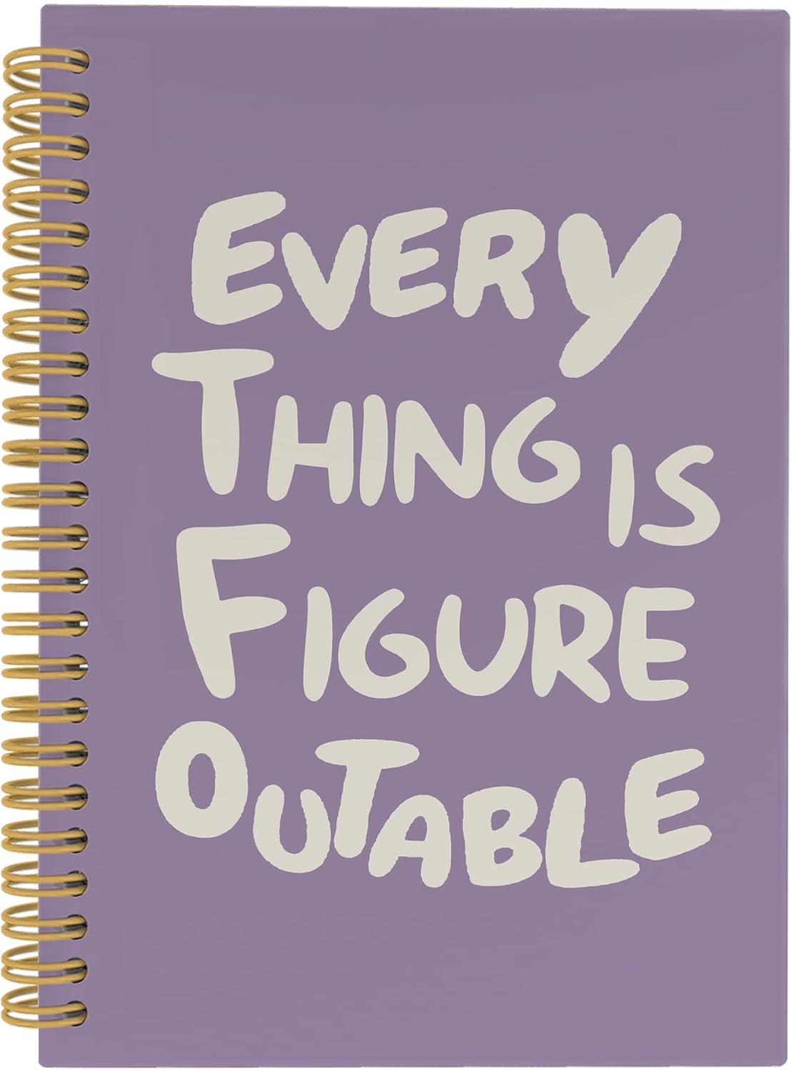 Inspirational Purple Notebook, Positive Affirmations Stress Relief Gifts, Office College Motivational Journal Notebooks, Everything Is Figureoutable Hardcover Spiral Notebook 5.5x8.3 Inch