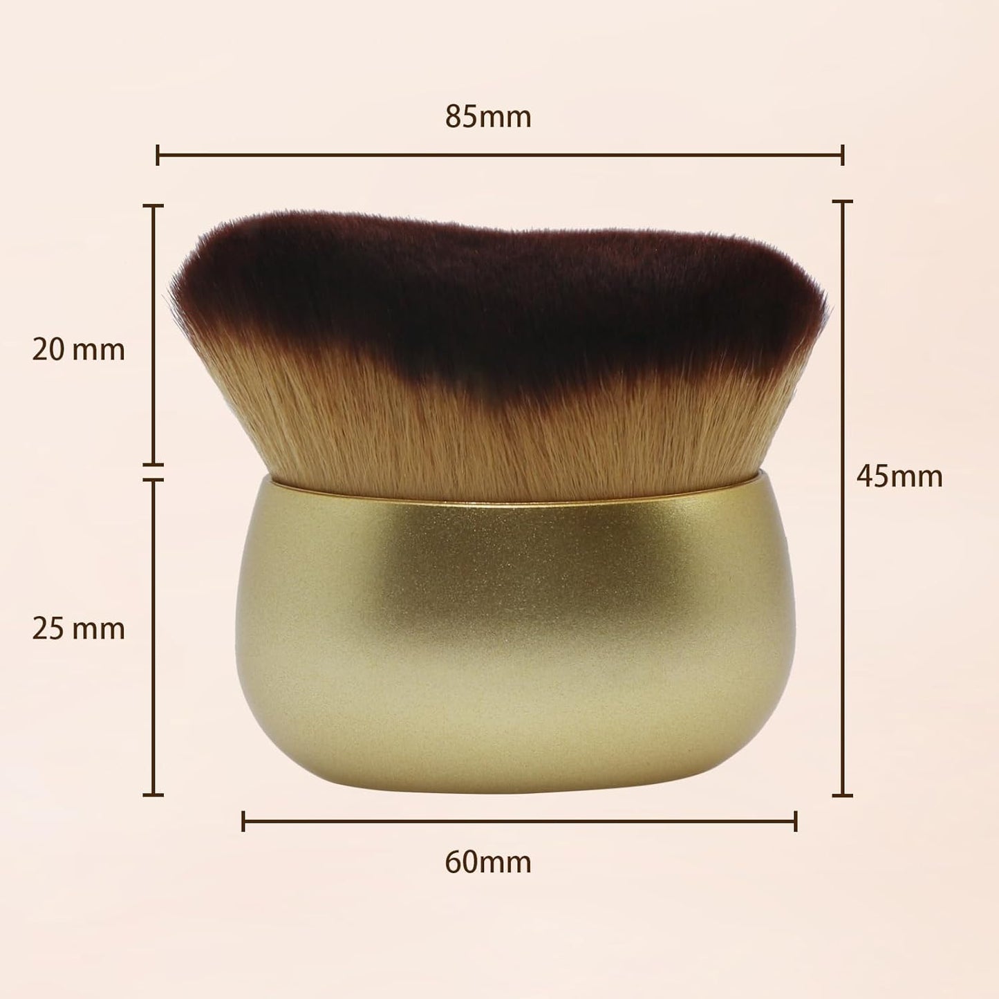 Blend & Blur Extra Large Body Makeup Brush for Self Tanner,Leg Makeup & Bronzer Self Tan Applicator, Powder, Foundation, Blusher, Bronzer，Massager for Face Gift box (Gold)