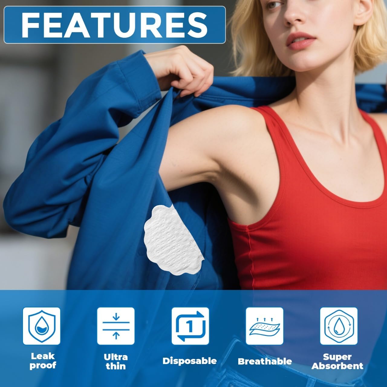 60 Pcs Underarm Sweat Pads for Women,Armpit Pads for Sweating Women, Disposable Underarm Sweat Pads, Armpit Sweat Pads for A Whole Day Protection .Sweat-Absorbing and Odorless White