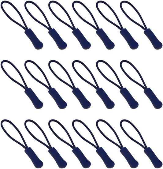 Ruidee 50 Pieces Zipper Pulls Zipper Tabs Zipper Pull Cord Extender Replacement Zipper Pulls for Backpacks, Jackets, Luggage, Purses, Handbags（Navy Blue）