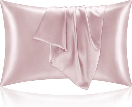 BEDELITE Satin Pillowcase for Hair and Skin, Super Soft and Cooling Similar to Silk Pillow Cases 2 Pack with Envelope Closure, Gift for Women Men(20"x36" King Size, Lotus Pink)