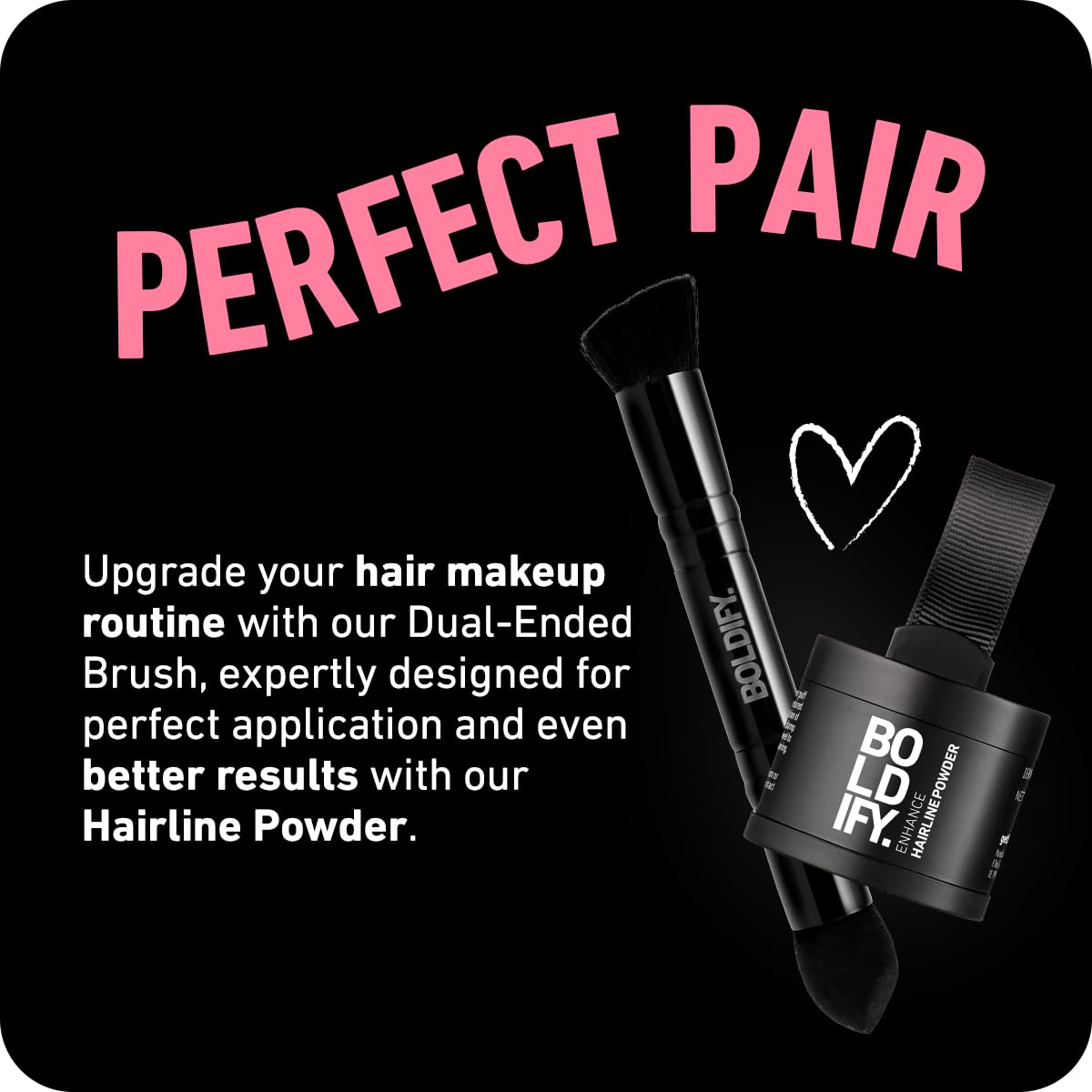BOLDIFY Dual-Ended Hairline Powder Brush - Precision Makeup Brush Set with Sponge Tip for Seamless Blending - Ideal as a Concealer Brush, Hair Contour Brush, and Root Touch Up