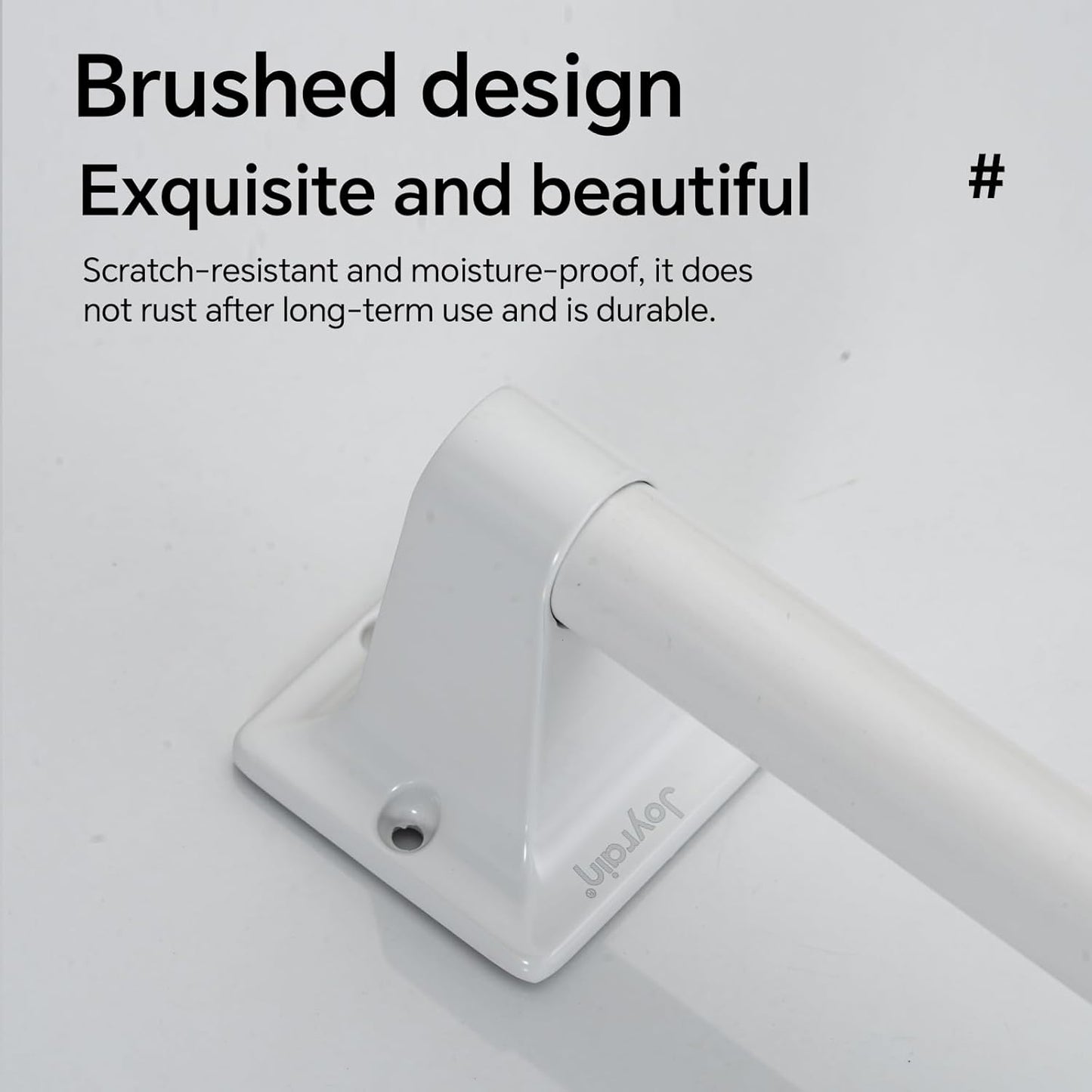 Joyrain Stainless Steel Bathroom Grab Bar for Elderly - Safety Rail & Towel Rack Dual Function, 9/16/24 Inch Anti-Slip Handle for Shower/Toilet/Tub (White, 24 inch)