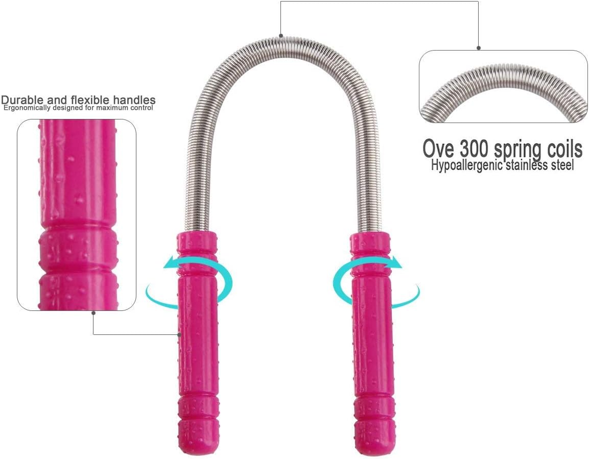 Facial Hair Removal for Women, Mukazom Original Hair Remover Spring Epilator for Removing Hair on The Cheeks, Neck, Upper Lip and Chin (Pink-New)