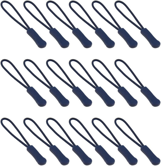 Ruidee 50 Pieces Zipper Pulls Zipper Tabs Zipper Pull Cord Extender Replacement Zipper Pulls for Backpacks, Jackets, Luggage, Purses, Handbags（Dark Blue）