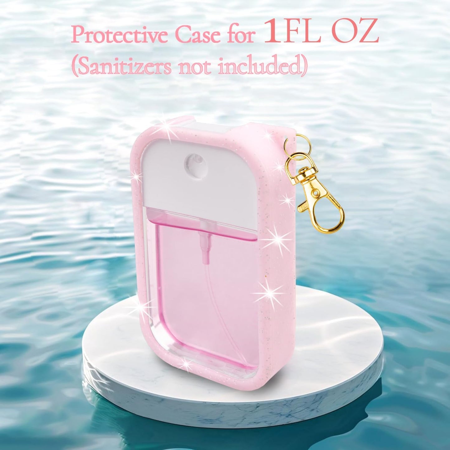 VANEST Silicone Case Compatible with Touchland Hand Sanitizer Spray, Protective Case with Keychain for Spray 1 fl oz