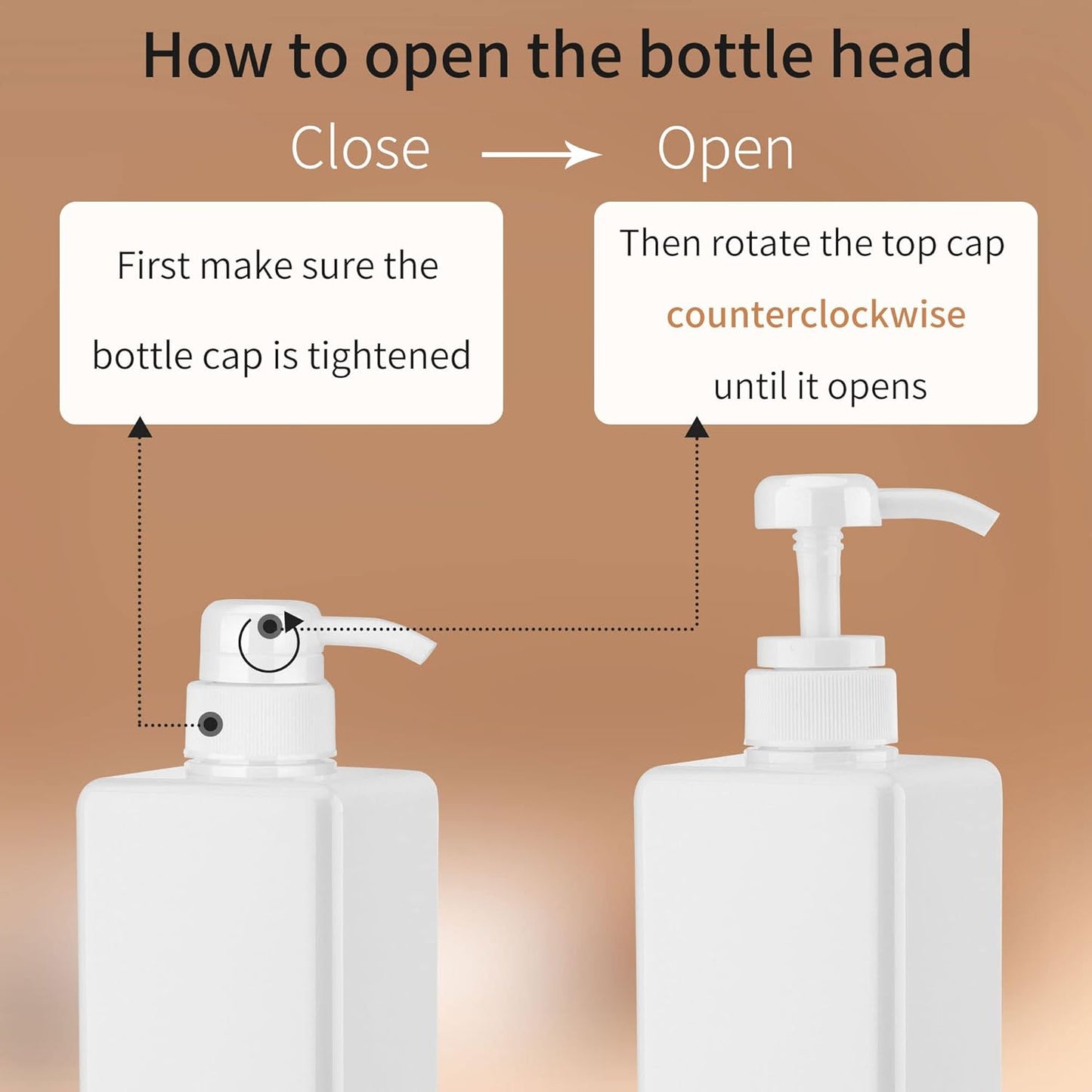 450ml (15.2oz) Pump Bottle Dispenser Jansburg 2Pack Refillable Square Plastic Lotion Dispenser Empty Lotion Pump Bottle for Essential Oil Soap Lotion Shampoo, Bathroom/Kitchen/Travel White