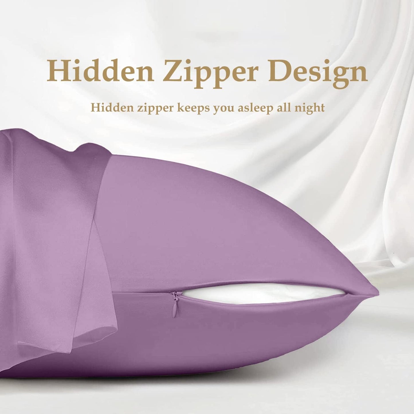 INSSL Silk Pillowcase for Women, Mulberry Silk Pillowcase for Hair and Skin and Stay Comfortable and Breathable During Sleep. (Purple, 20"×36")