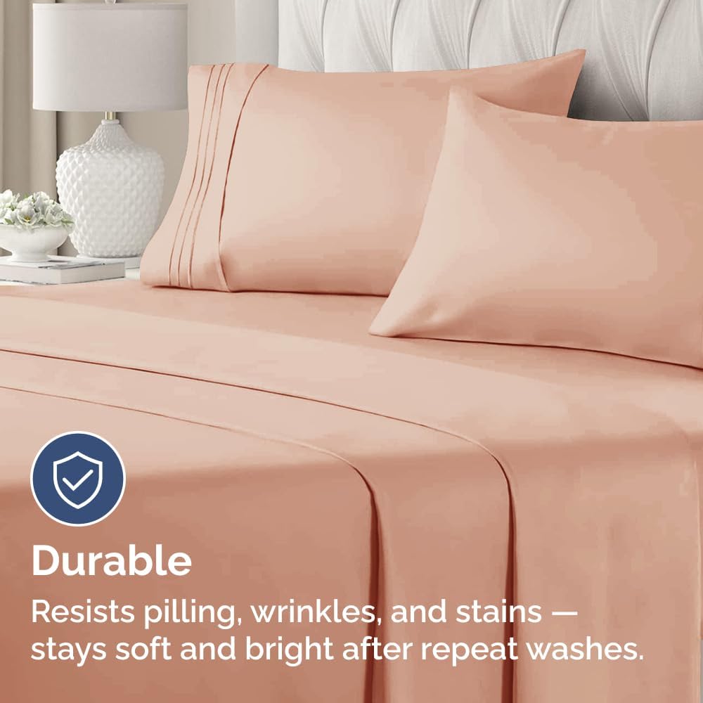 Queen Pillow Cases Set of 4 - Ultra Soft Hotel Quality Pillowcase Covers - Comfy, Cozy & Wrinkle Free - Shrinkage, Stain and Fade Resistant - Machine Washable Pillow Protectors - 4 Piece Set - Mauve