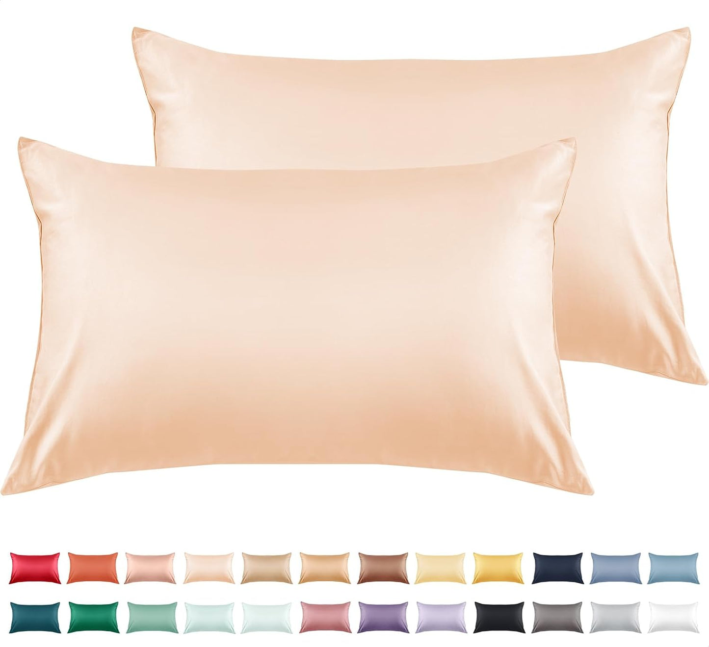 Warmstar Cotton Pillow Cases Standard Size Set of 2, 600 Thread Count Pillowcases 20x26 Inches, Soft Long Staple Cotton Pillowcases Breathable with Envelope Closure,Champagne