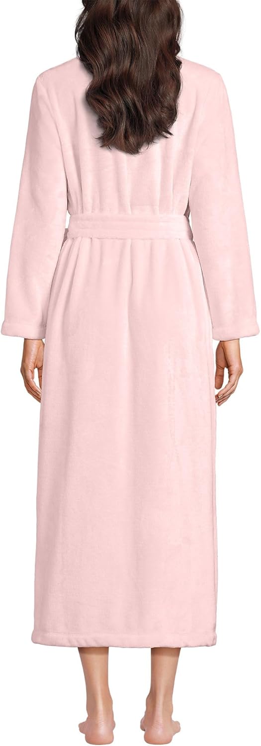 Lands' End Women's Cozy Plush Long Wrap Robe