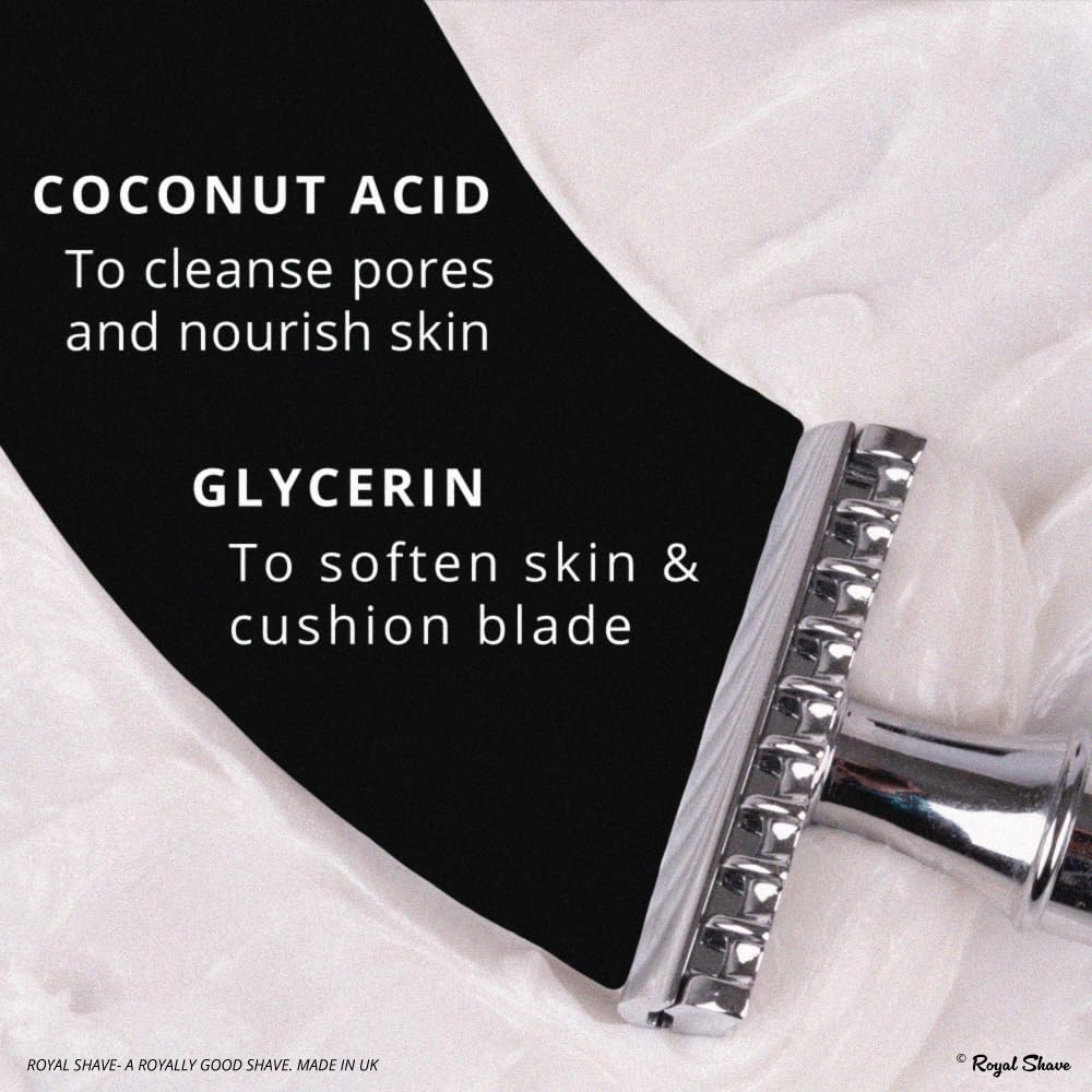 Luxury Shaving Cream for Men by Royal Shave, Rich, Soothing, Moisturizing, Hydrating & Nourishing Cream for Smooth, Close Shave (Made in UK) Sandalwood