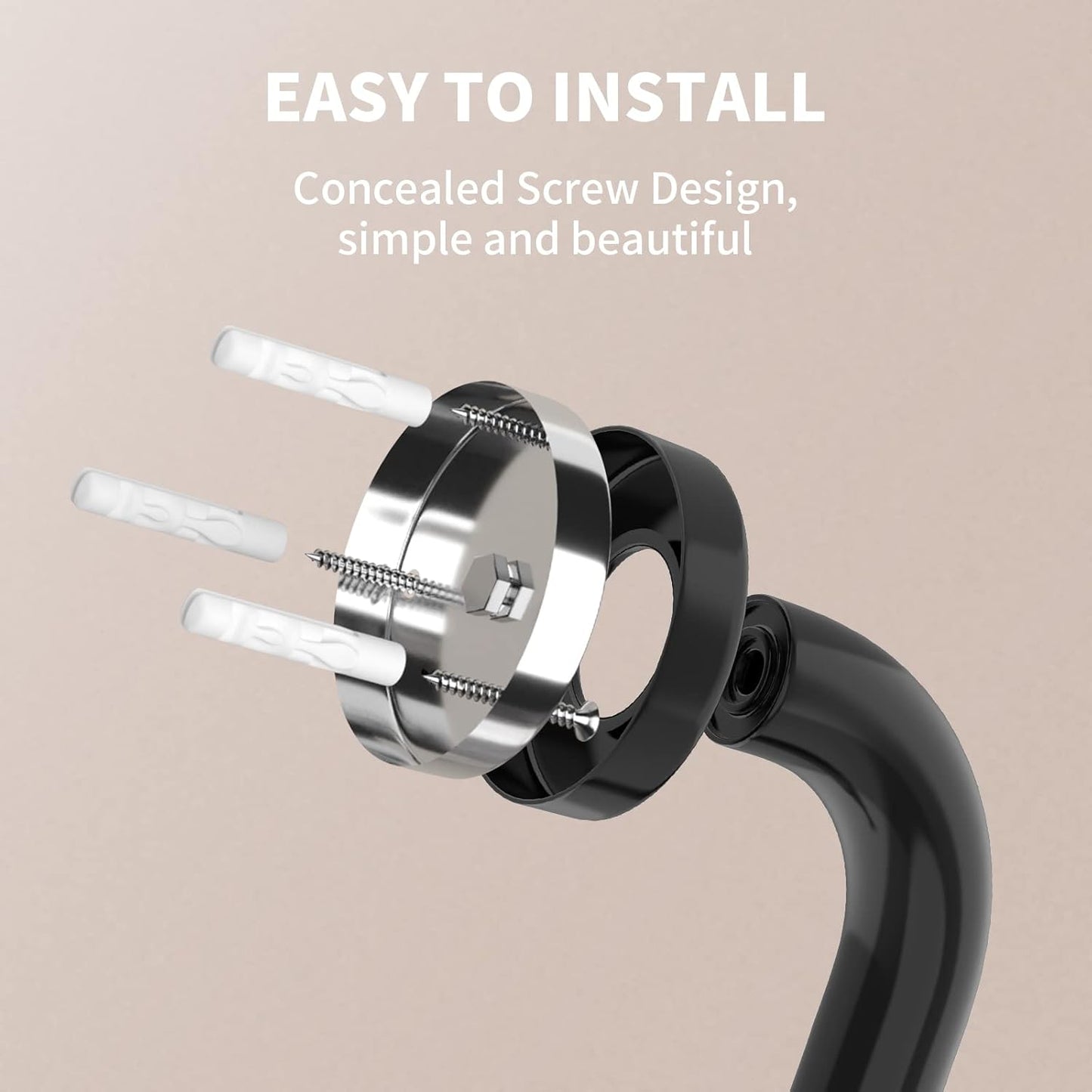 36 Inch Shower Grab Bar w/Anti Slip Rubber Grip, Munzong Black Stainless Steel Bathroom Grab Bar, Bathroom Balance Bar,Safety Handrail Support,Handicap Injury Elderly Senior Assist Bath Handle