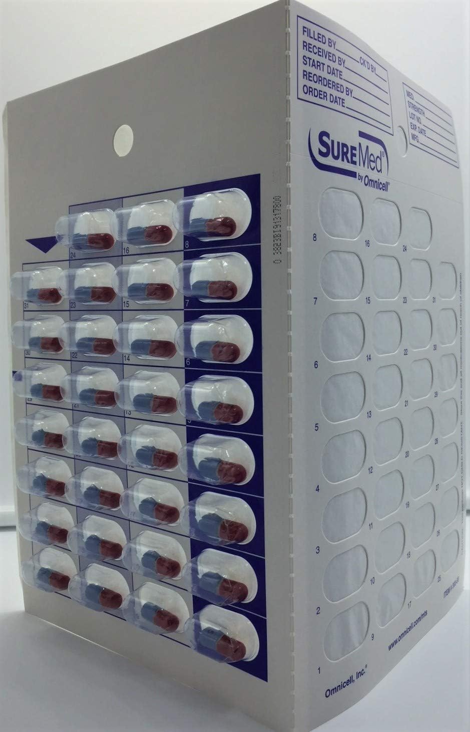 48 Cards 48 Blisters for 31 Day Monthly Cold Seal Pill Storage, Summer Camps, Pharmacists, Cargivers (48)