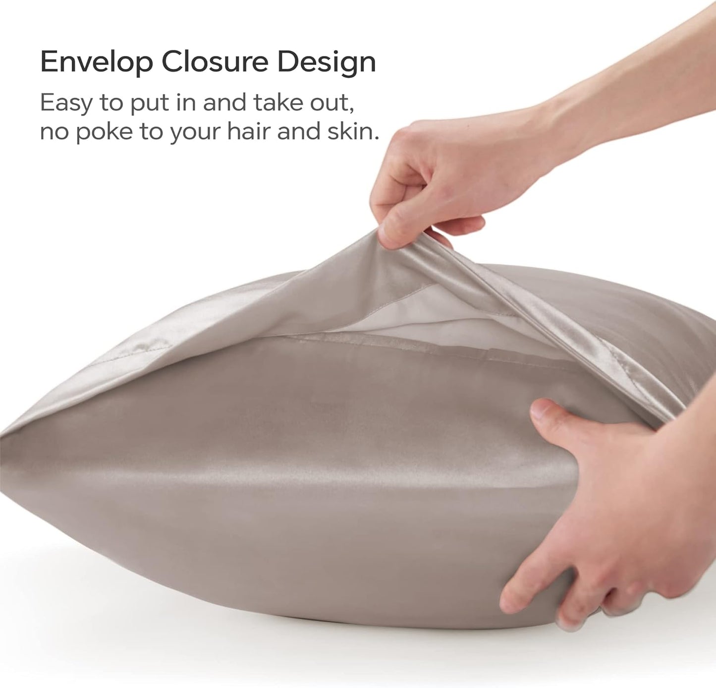 BEDELITE Satin Body Pillow Cover, Super Soft and Cooling Body Pillow Pillowcase for Hair and Skin, Breathable Silky Full Long Pillowcase Cover(20"x54", Rose Taupe)