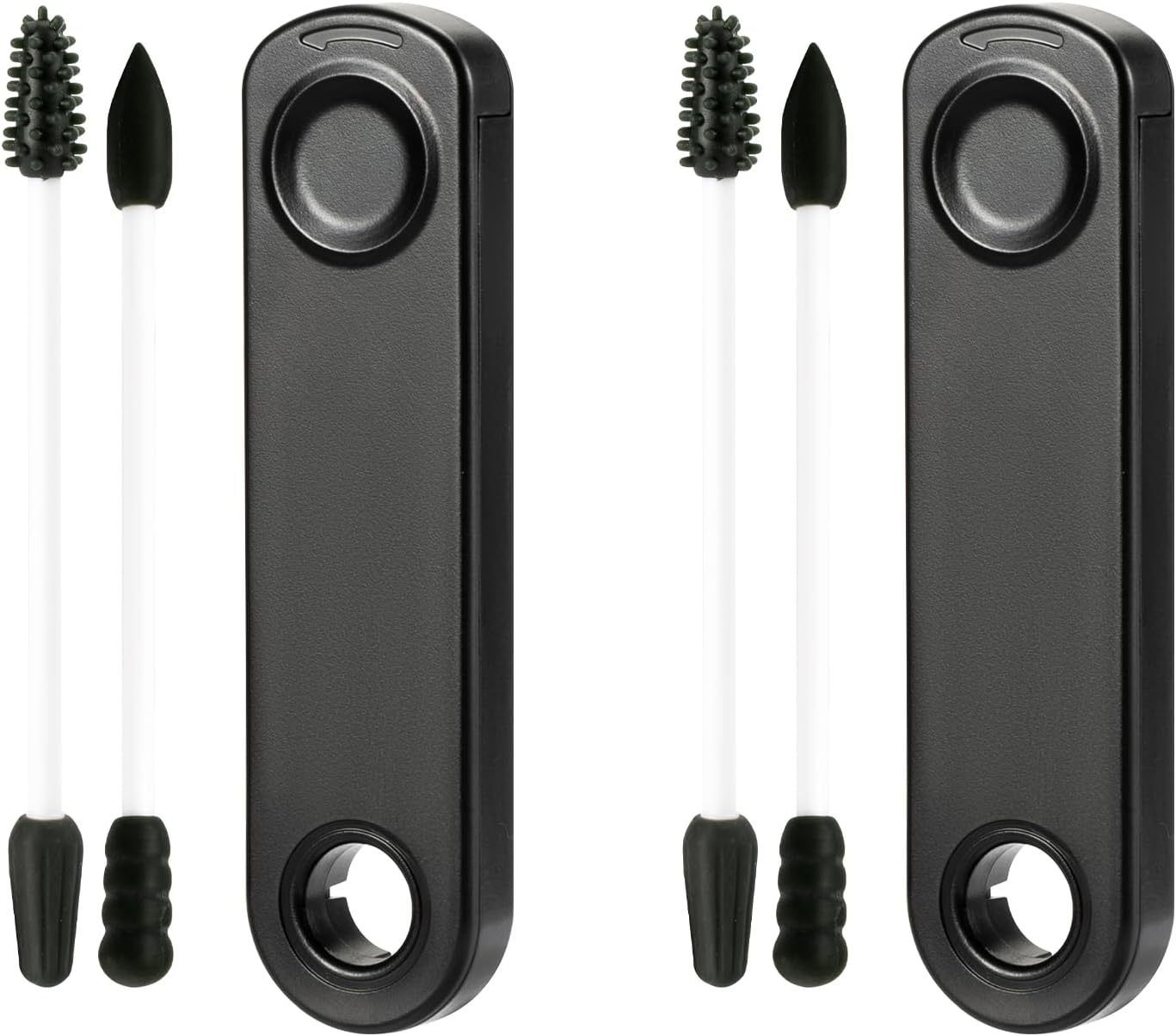 Reusable Cotton Swabs - 4Pcs - Rough Friction for Ears Cleaning Comes with Convenient Travel Case Holder - Black