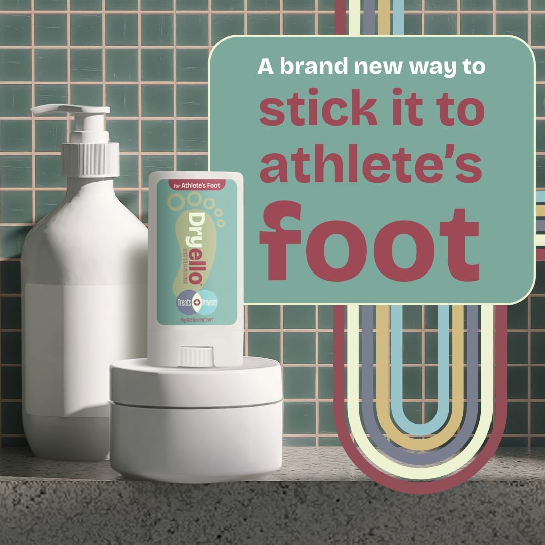 Athlete’s Foot Treatment Sticks - Easy Glide-On Foot Fungus Treatment, No Mess Application - Tolnaftate 1% Athletes Foot Spray Alternative - 2 Sticks is 1 Full Treatment