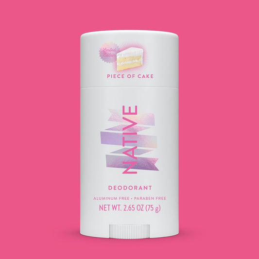 Native Aluminum-Free Clean Deodorant with Natural Derived Ingredients, 72HR odor control | Deodorant for Women and Men | Baking Soda, Coconut Oil, Shea Butter | Piece of Cake Birthday