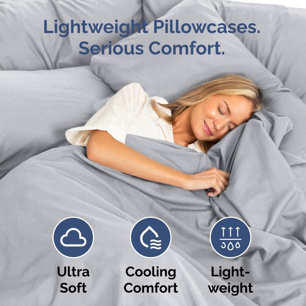 Queen Pillow Cases Set of 10 - Ultra Soft Hotel Quality Pillowcase Covers - Comfy, Cozy & Wrinkle Free - Shrink, Stain & Fade Resistant - Machine Washable Pillow Protectors - 10 Piece Set - Steel Blue