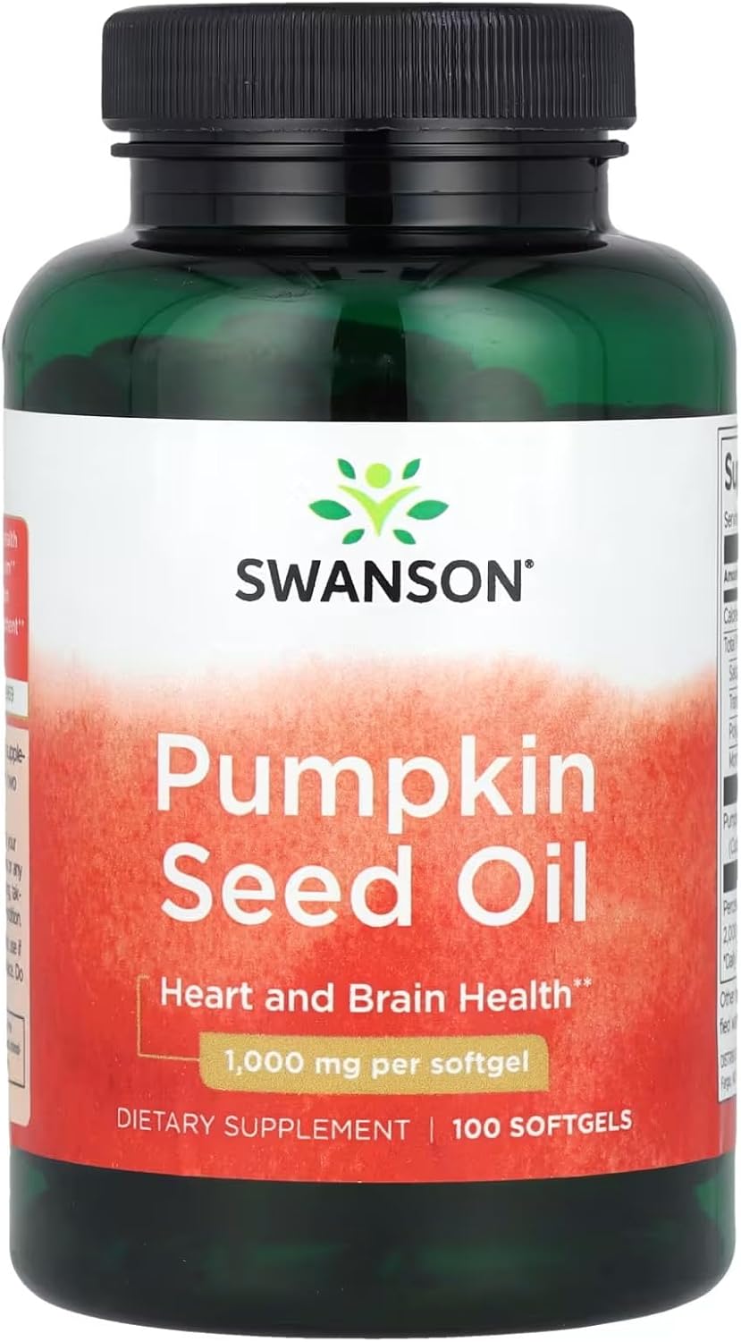 Swanson Pumpkin Seed Oil - High Bioavailable EFAs - (100 Softgel Capsules, 1000mg Each)