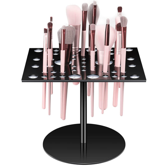 Jetec Acrylic & Silicone Drying Rack for 54 Makeup Brushes, Collapsible, Portable