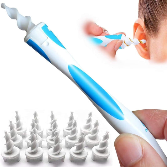 QGrips Earwax Removal-Spiral Ear Wax Removal Tool, Reusable Earwax Removal Kit Safe Ear Cleaner with 16 Pcs Soft and Flexible Replaceme