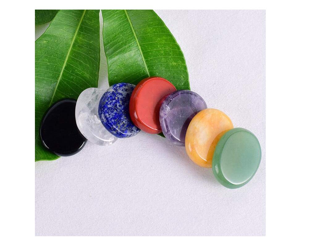 7 Pieces Natural Massage Stones Set for Professional or Home Spa, Smooth and Natural Massage Stones (Mixed Set)