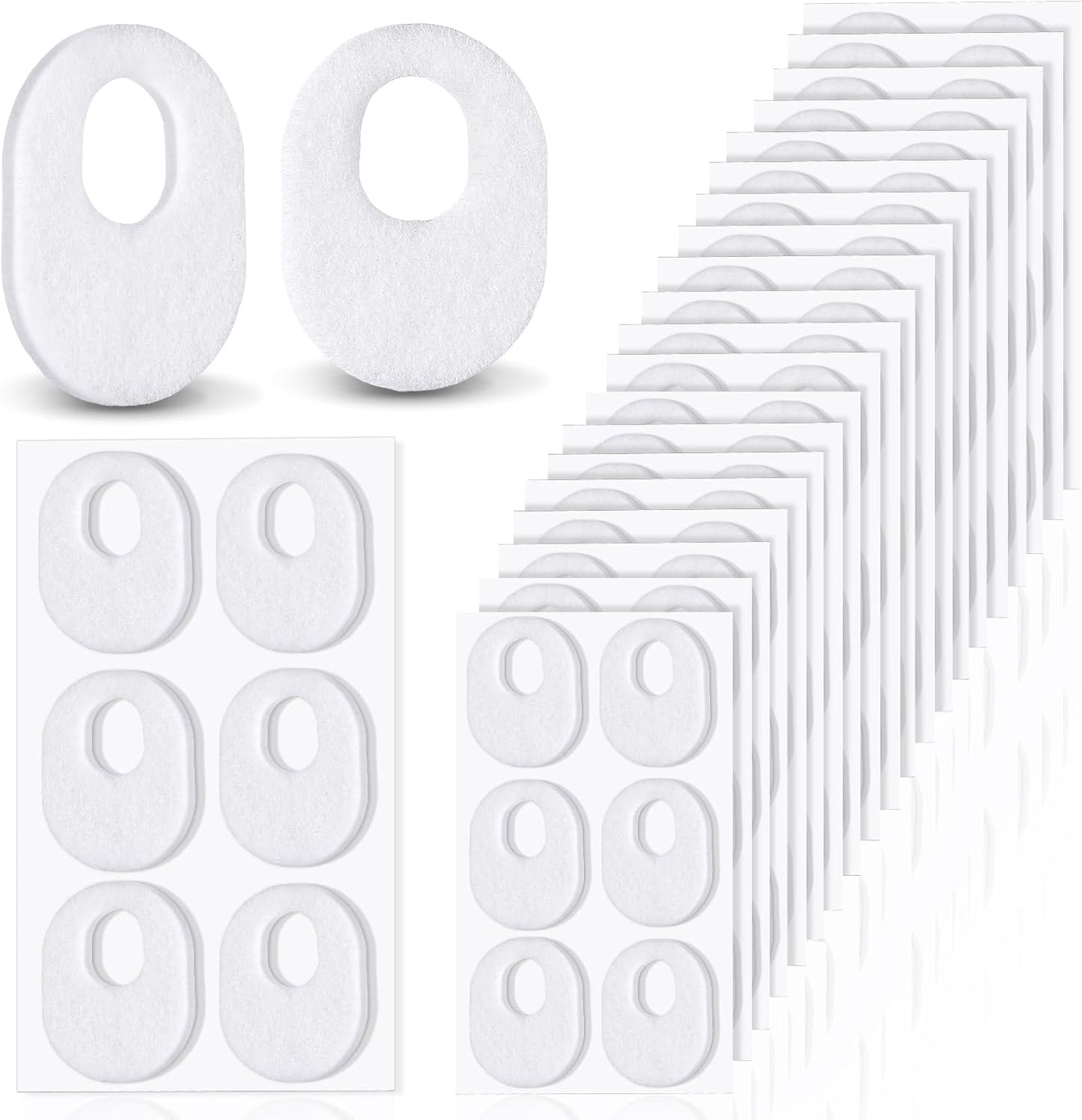 WILLBOND 120 Pcs Callus Pads Soft Felt Callus Oval Shape Corn Pads for Bottom of Foot Adhesive Foot Corn Cushion for Men and Women Feet Toes Heel Pain Relief (White)