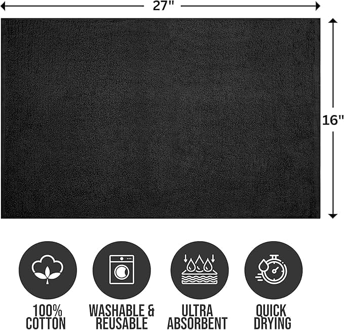 Premium 100% Cotton Hand Towels – Pack of 24, 16x27 Inch – Quick-Dry, Highly Absorbent Salon Towels for Hair Care, Gym, Spa & Bathroom – Charcoal Grey