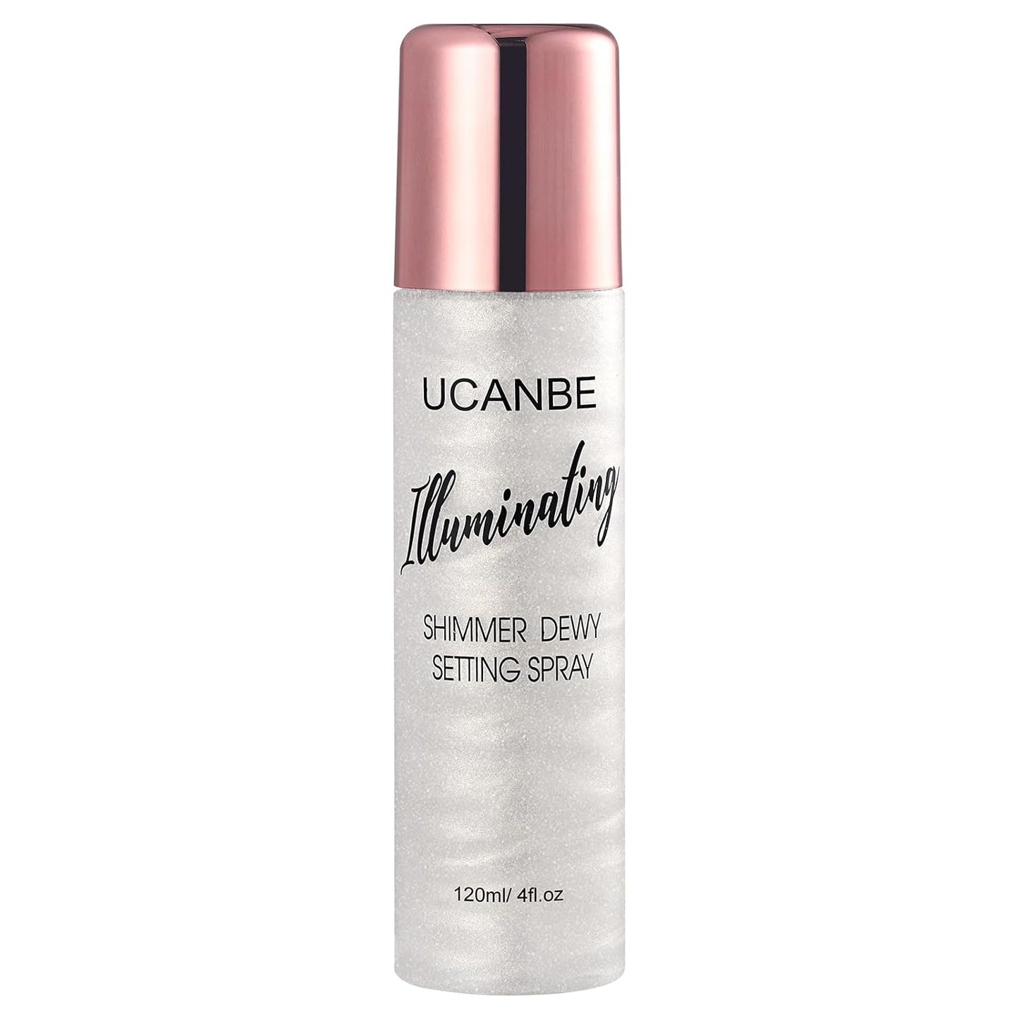 UCANBE Shimmer Dewy Setting Spray – Glowing + Makeup Setting Spray 2 in 1 Lightweight Formula for a Radiant Glow,Long-Lasting Face Mist for Face Body, 4 Fl Oz #Silver