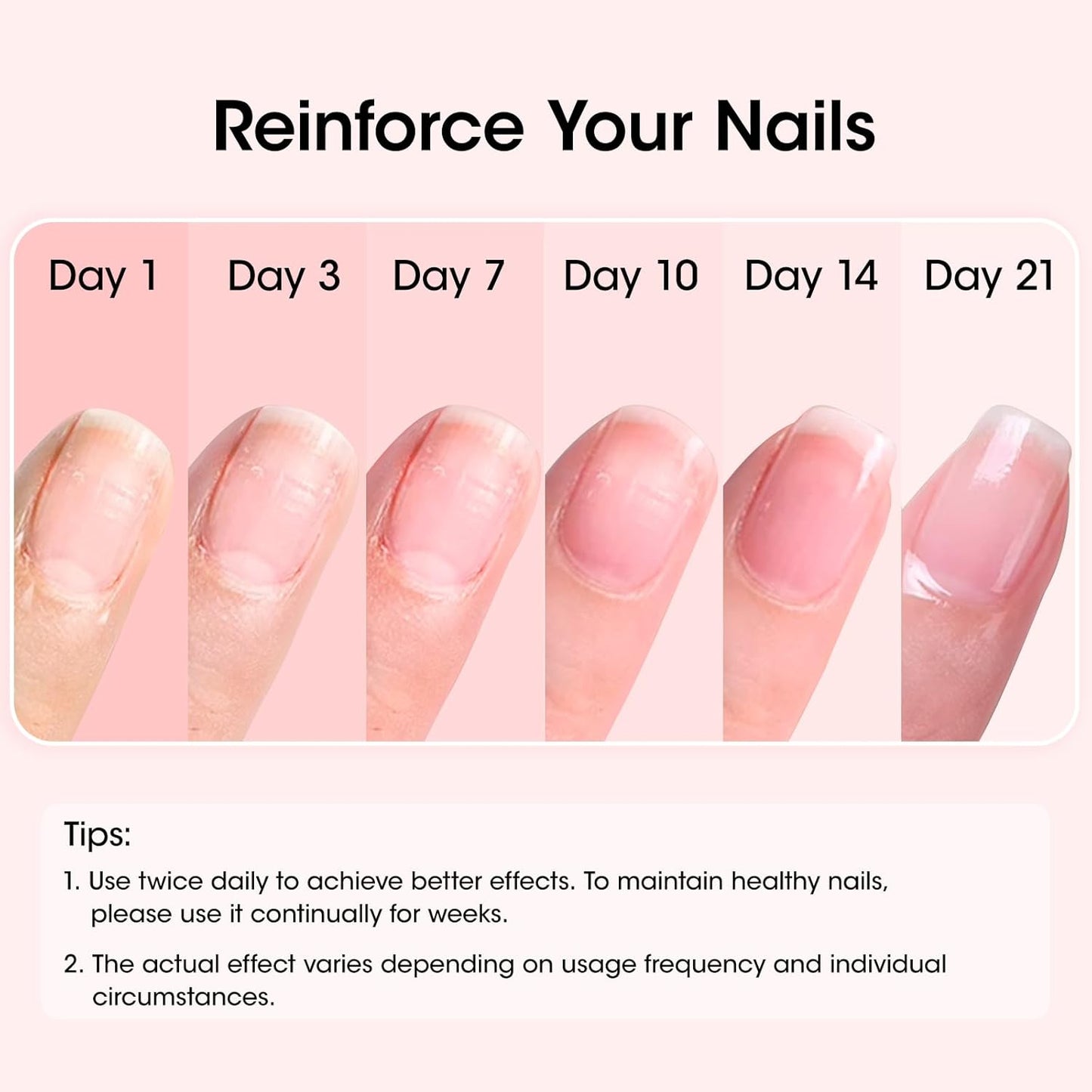 GELLEN Nail Strengthener, 8-In-1 Nail Repair Serum Growth for Thin Brittle Damaged Nails, Non Polish, Air Dry Clear Nail Growth Care Treatment, Keratin Calcium Formula, Cherry Blossom Scent