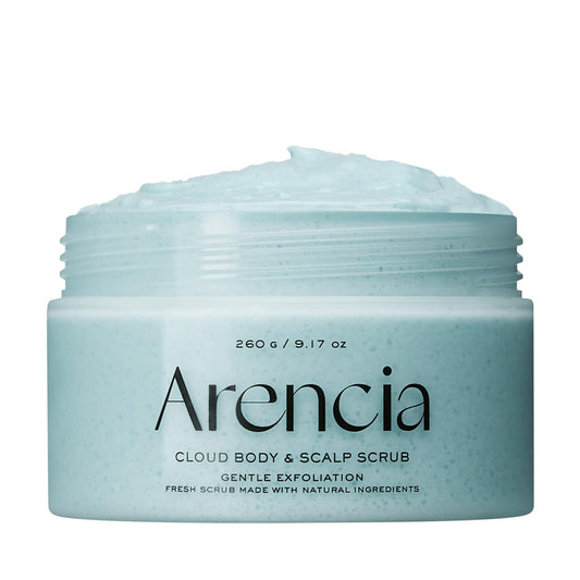 Arencia Fresh Cloud Sea Salt Body & Scalp Scrub (Mint)- Gentle Exfoliation for Softer, Refreshed Skin and Scalp, Korean Skin Care