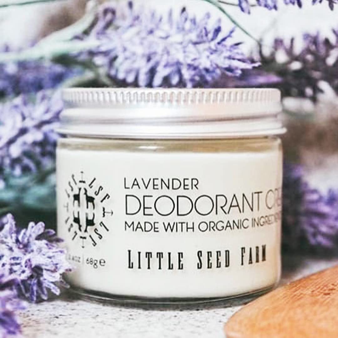 Little Seed Farm All Natural Deodorant Cream - Lavender - Aluminum Free Deodorant for Women or Men, Net Wt. 2.4oz | 68g