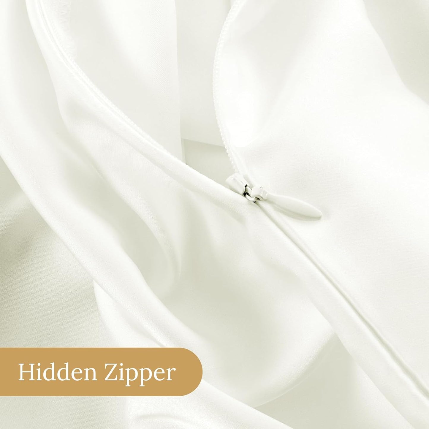 INFIIXSO Mulberry Silk Pillowcase for Hair and Skin, Silk Pillow Cases Standard Size with Hidden Zipper 20x26 Inches, Ultra Smooth and Soft Cooling Pillow Cases for Hot Sleepers(Cream, 1 Pack)