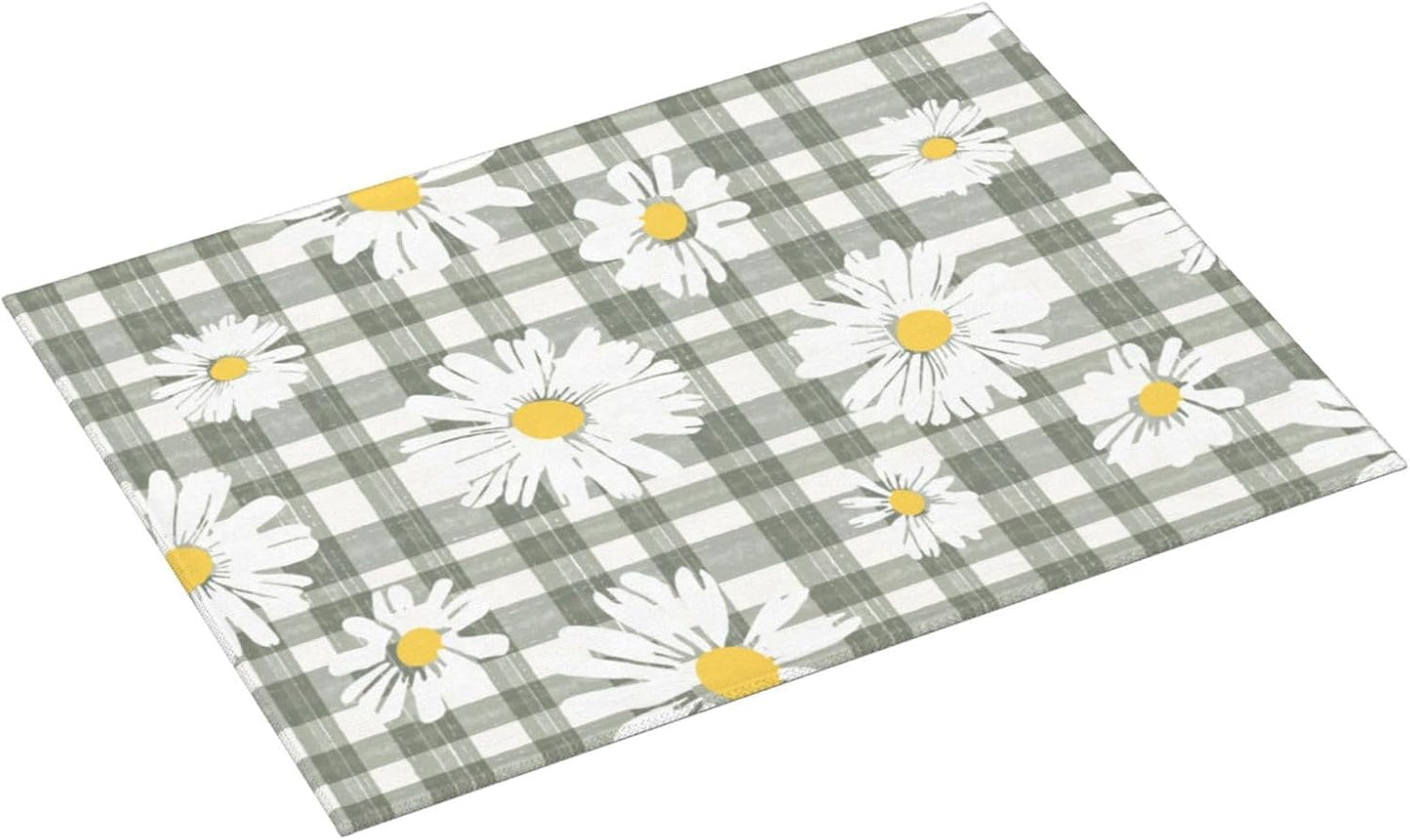 Daisy Dish Drying Mat For Kitchen Counter Absorbent Large Kitchen Fast Dry Pad Reusable Washable Protector Rack Large Mat 18 X 24