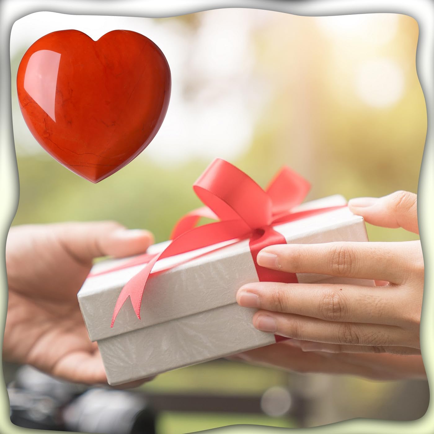 MAIBAOTA 60 mm Red Jasper Crystals Large Heart Red Stone Healing Crystals Natural Crystal Heart Reiki Gemstone Polished Heart Shaped Rocks Meditation Mothers Day Crystal Gifts for Mom Her