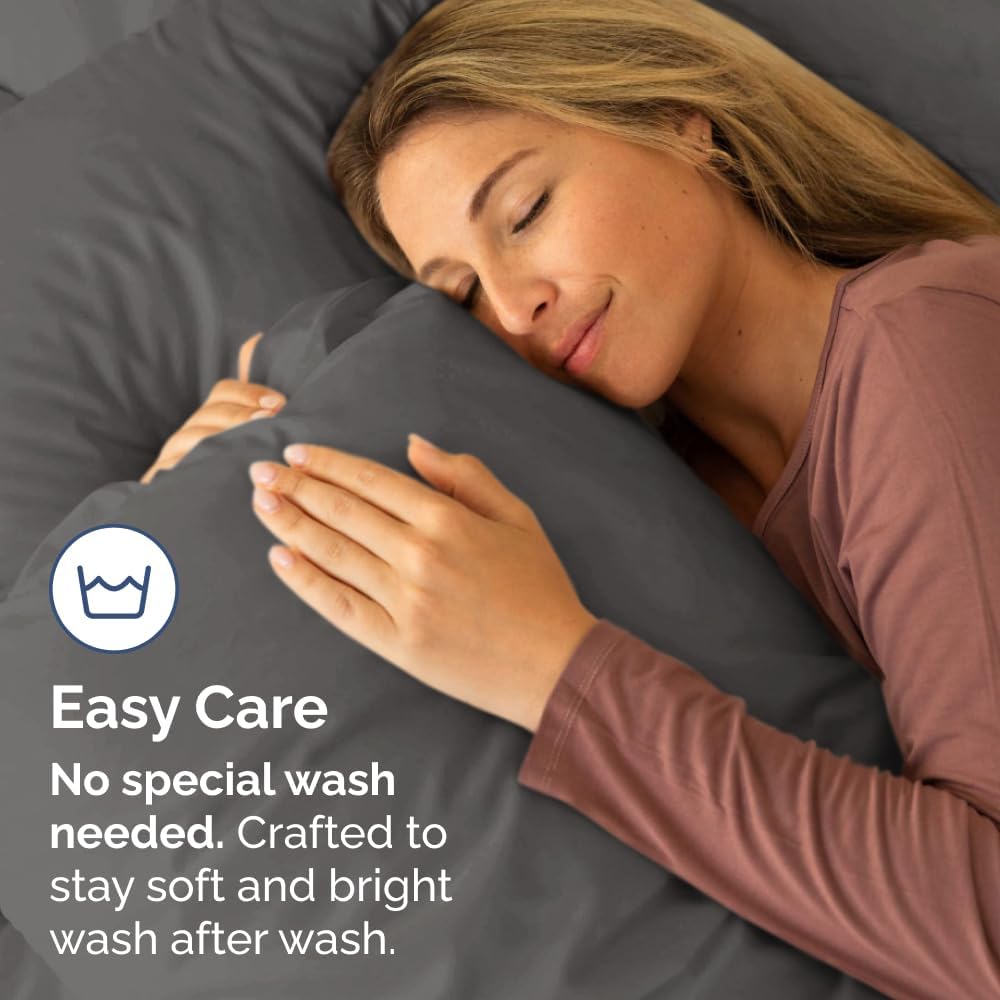 Queen Pillow Cases Set of 4 - Ultra Soft Hotel Quality Pillowcase Covers - Comfy, Cozy & Wrinkle Free - Shrinkage, Stain & Fade Resistant - Machine Washable Pillow Protectors - 4 Piece Set - Charcoal