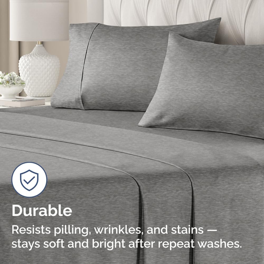 Queen Pillow Cases Set of 2 - Ultra Soft Hotel Quality Pillowcase Covers - Comfy, Cozy & Wrinkle Free - Shrinkage and Fade Resistant - Machine Washable Pillow Protectors - 2 Piece Set - Heathered Grey