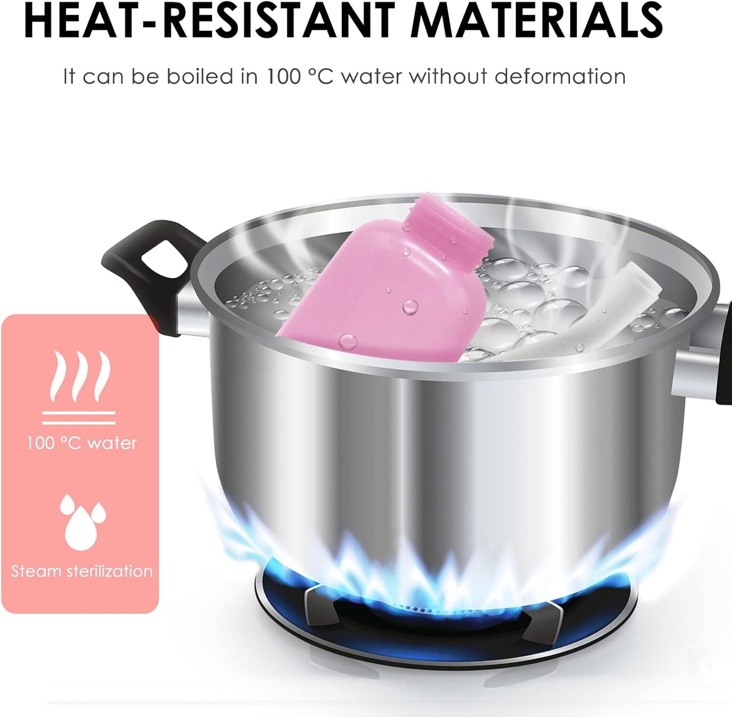 RUFCRIL Peri Bottle, 2-Pack Portable Travel Bidet with Bag, TPE Material Can Be Boiled, 17oz/500ml with 2 Sealing Rings,Essentials for Postpartum Perineal Care,Hemorrhoid Treatment,and Baby(Pink/Blue)