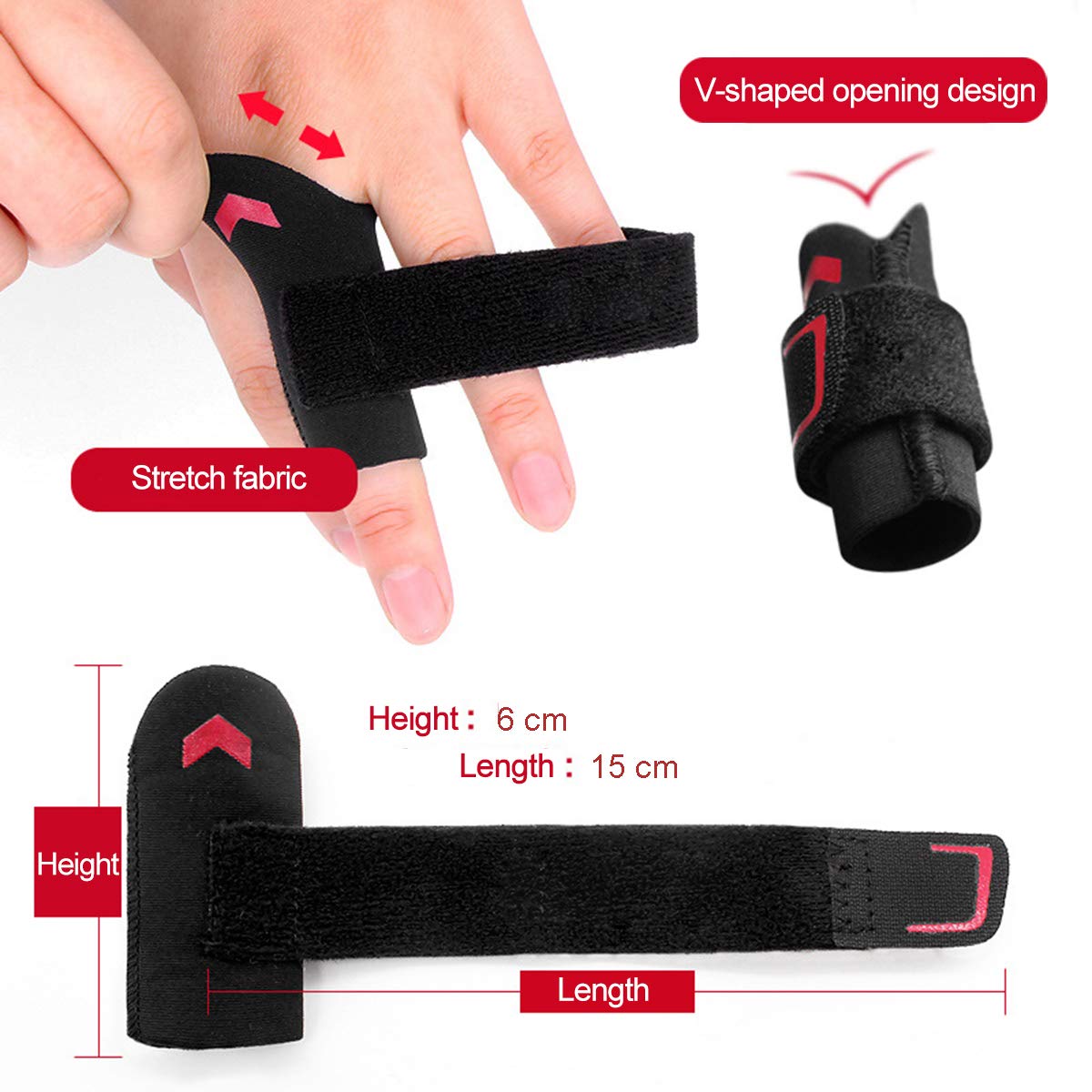 Neoprene Finger Splint Wraps Adjustable Finger Brace Trigger Finger Buddy Splints Mallet Finger Guards for Arthritis Sport Finger Support Sleeves Protector for Basketball Volleyball Tennis